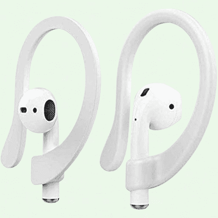AirPods Ear Hooks - Secure Anti-Slip Sport Hooks for Running, Jogging, Cycling, Gym - White (2 Pairs)