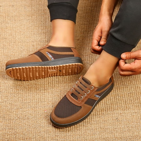 

Aayomet Fashion Sneakers Men Wedge Heel Soft Sole Soft Sole Round Toe Breathable Running Western Shoes Fashion Men Running Shoes Brown 9