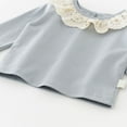 thumbnail image 3 of lnmuld Girls Long Sleeve Shirts Elegant Lace Collar Winter Solid Color Blouse Soft Toddlers Kids Daily Wear Basic Top Size:18-24 Months, 3 of 8