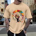 thumbnail image 2 of Mens Polos Shirts Graphic Print Short Sleeve Crew Neck Soft Rugby Shirt for Men,Khaki,2XL, 2 of 4
