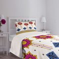 thumbnail image 5 of Ambesonne Tribal Quilted Bedspread Set 2 Pcs, Mayan Folkloric Cultural, Twin Size, Blue Pale Coffee Fuchsia, 5 of 6