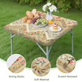 thumbnail image 4 of Pioneer Flower Floral Print Pattern Square Fitted Tablecloth with Elastic Edge,Square Table Cover,Washable Elastic Table Cover for Home Kitchen Party Decor 36"x36", 4 of 6
