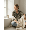 thumbnail image 3 of Women's Long Sleeve Button Down Shirt, Classic Collared Pocket Blouse, Loose Versatile Commute Top, Casual Office Women, 3 of 9