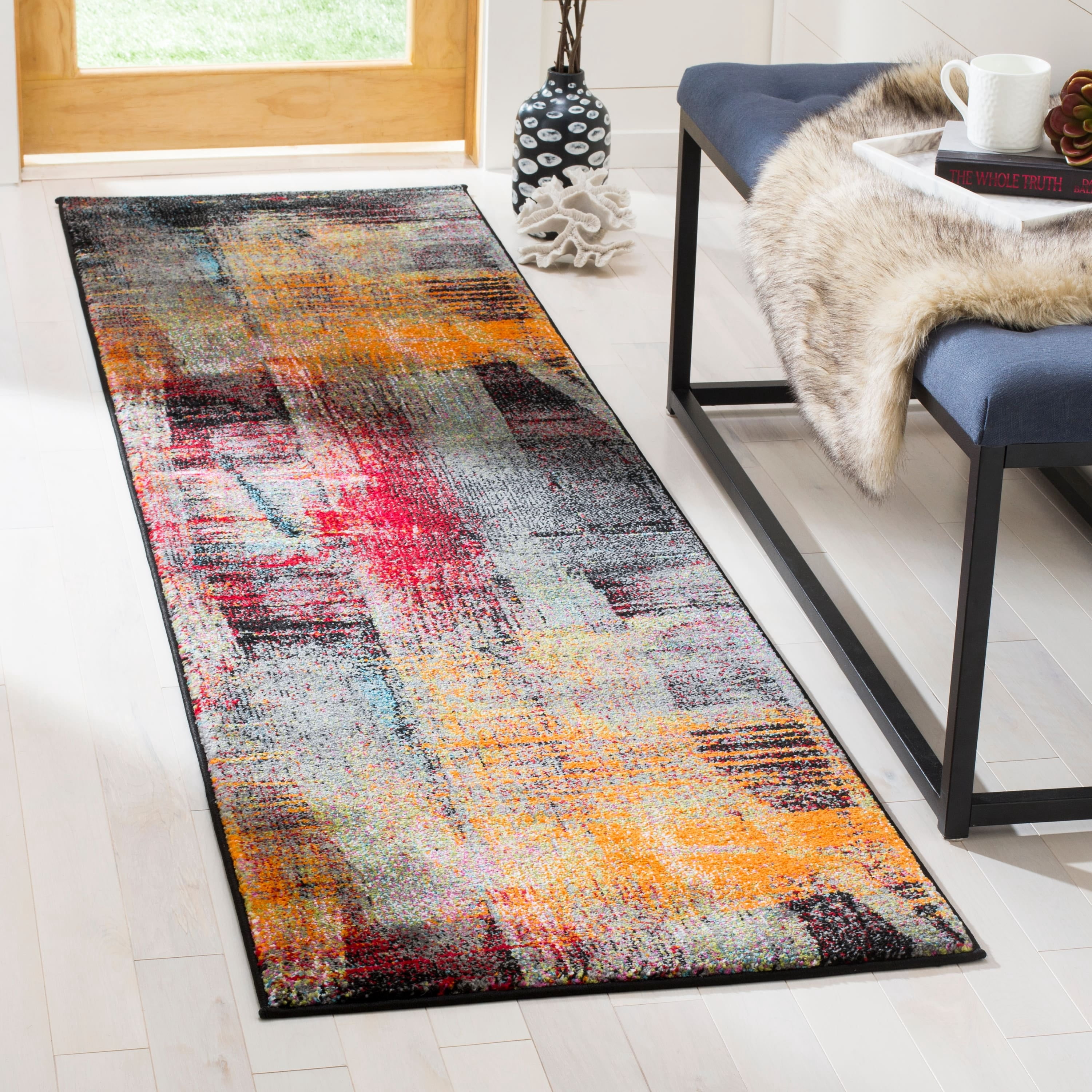 SAFAVIEH Porcello Gina Abstract Brushes Area Rug, Multi, 4' x 6'