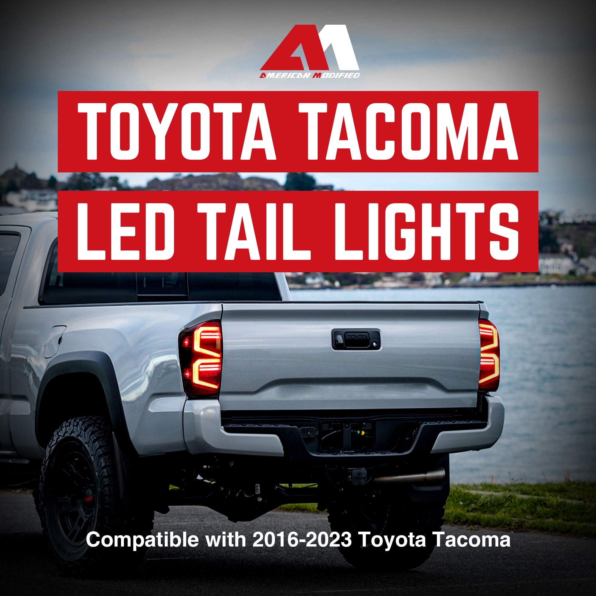 AMERICAN MODIFIED Smoked LED Tail Lights for 2016 to 2023 Toyota Tacoma