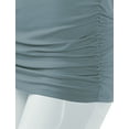 thumbnail image 4 of Thanth Womens Dolman Sleeves Boat Neck Solid Shirring Drape Basic Tunic Top, 4 of 4