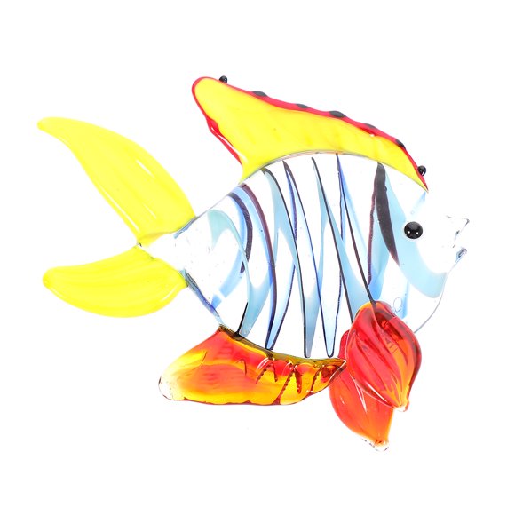Milisten 1Pc Vivid Glass Fish Sculpture Glass Animal Figurine Pretty Home Decoration
