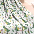 thumbnail image 3 of White Green Dinosaurs Floral Pattern Blanket,Comfortable Soft Flannel Throw Blanket,All Season,Warm Lightweight Blankets for Sofa Bed Couch Living Room Chair,30"x40", 3 of 4