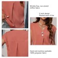 thumbnail image 2 of Top Suelto Casual De Verano, Blusa De Gasa De Manga Corta Para Mujer Poliéster Sedoso Lavable A Máquina Para Eventos De Negocios ZAQW Rosa XL, 2 of 5