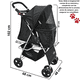 thumbnail image 4 of Carriola para Mascotas Cochecito para Perros y Gatos Pequeños - Medianos Plegable Cesta de Almacenamiento Ruedas con Freno - Negro, 4 of 7