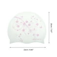 thumbnail image 4 of Unique Bargains 1 Pc Silicone Waterproof Vines Print Swim Cap Pink White, 4 of 5