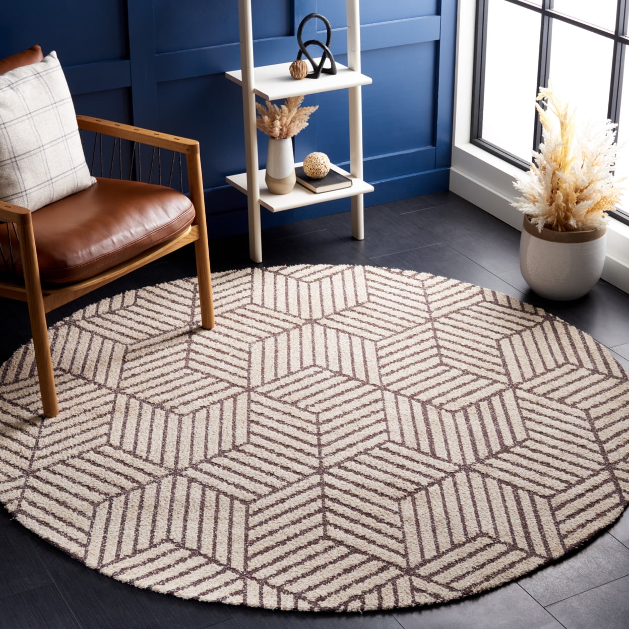 SAFAVIEH Classic Vintage Cayley Geometric Area Rug, Natural/Ivory, 9' x 12'