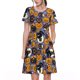 thumbnail image 1 of Easygdp Spooky Cats And Halloween Pumpkins para Vestido Transpirable de Mujer, Vestido Suelto de Manga Corta con Pliegues y Bolsillos para el Verano, 1 of 6