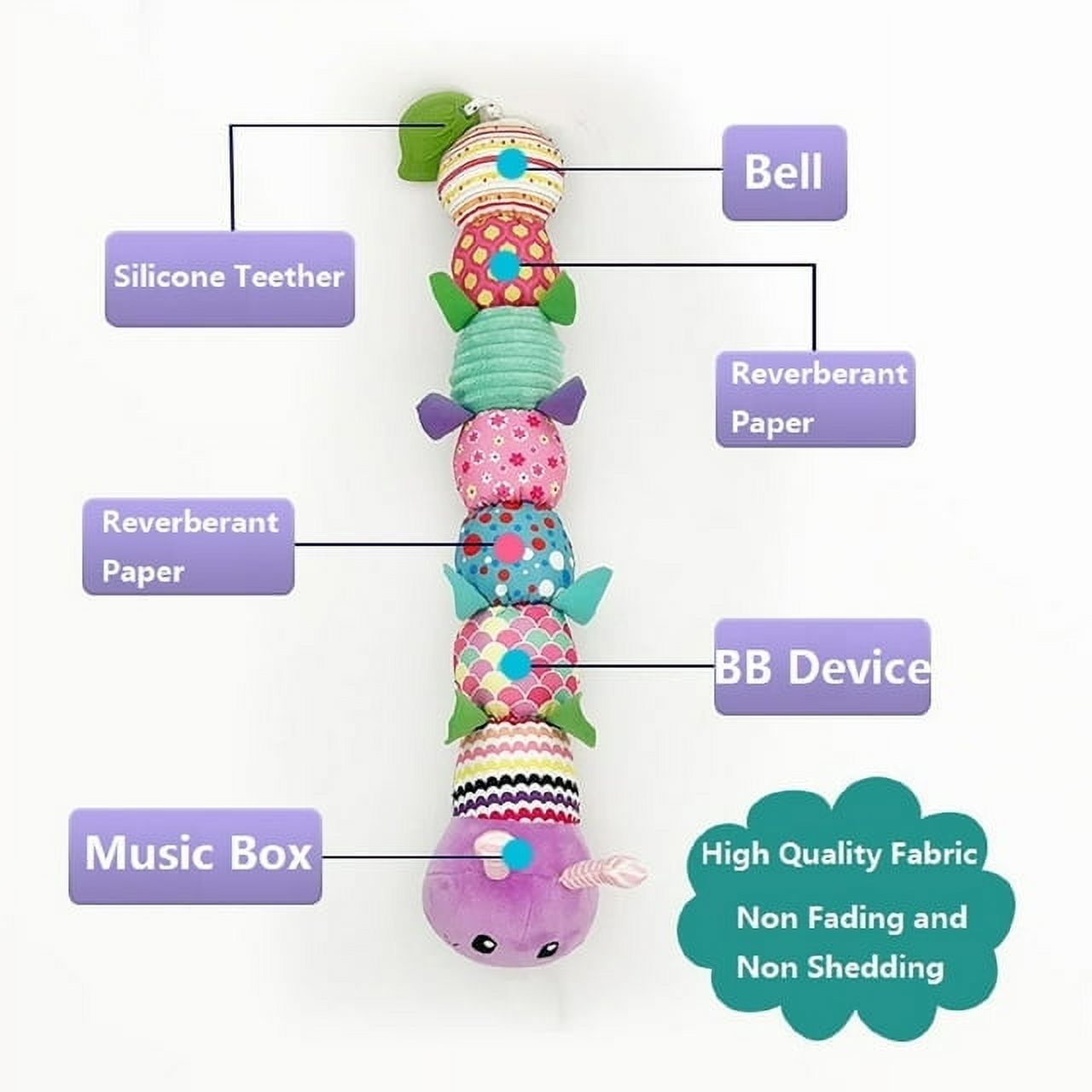 M·SOutGone Musical Caterpillar Sensory Baby Toy photo 4