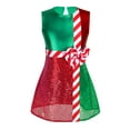 thumbnail image 3 of Yartina Kids Girls Striped Sequins Dance Dress Sparkly Christmas Party Princess Performance Jumpsuit Green 12, 3 of 7