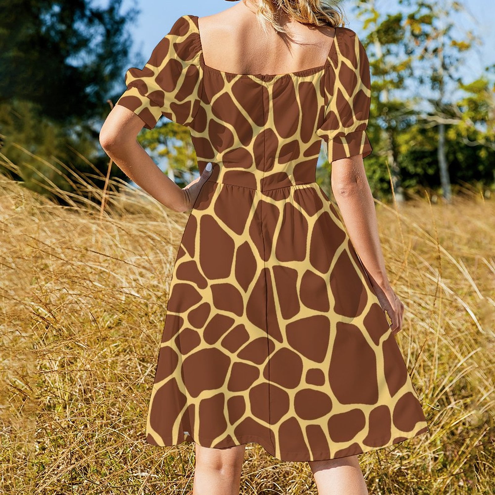 Brown yellow giraffe print pattern Sleeveless Dress Summer skirt Casual dresses Long veiled dresses - Walmart.com Brown yellow giraffe print pattern Sleeveless Dress Summer skirt Casual dresses Long veiled dresses - Walmart.com
