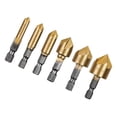 thumbnail image 2 of Juego de avellanador de 90 ° de 6 piezas, kit de avellanador hexagonal, cortador de chaflán que contiene escariador de orificios, avellanador para brocas de carpintería de 6 mm a 19 mm, 2 of 7