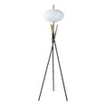 thumbnail image 4 of Coaster Layton Mid-Century Metal White Orb Shade Tripod Floor Lamp in Black, 4 of 6