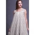 thumbnail image 3 of Bimba Chemises de Nuit en Coton Imprimé à Pois Papillon pour Femmes, Robe de Nuit Sans Manches, Robe Maxi TG, 3 of 6