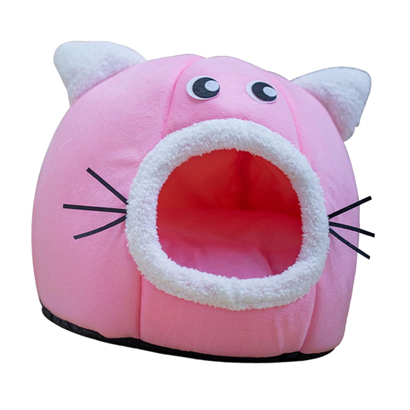 Cat Houses for Indoor Cats Removable Foam Cat Bed Pink L