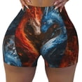 thumbnail image 2 of Picia Red And Blue Fire Dragon F Printed Workout Shorts for Women Seamless Scrunch Butt Lifting High Waisted Yoga Gym Booty Running Moisture-wicking Short Pants-Large, 2 of 9
