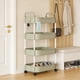 thumbnail image 5 of Carrito de almacenamiento con ruedas de 4 niveles y reposabrazos | Organizador de plástico para cocina y baño | Carrito multiusos móvil para sala, dormitorio y oficina, 5 of 6