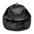 AcEssentials Structured Fur Tablet Chair, Multiple Colors, Black