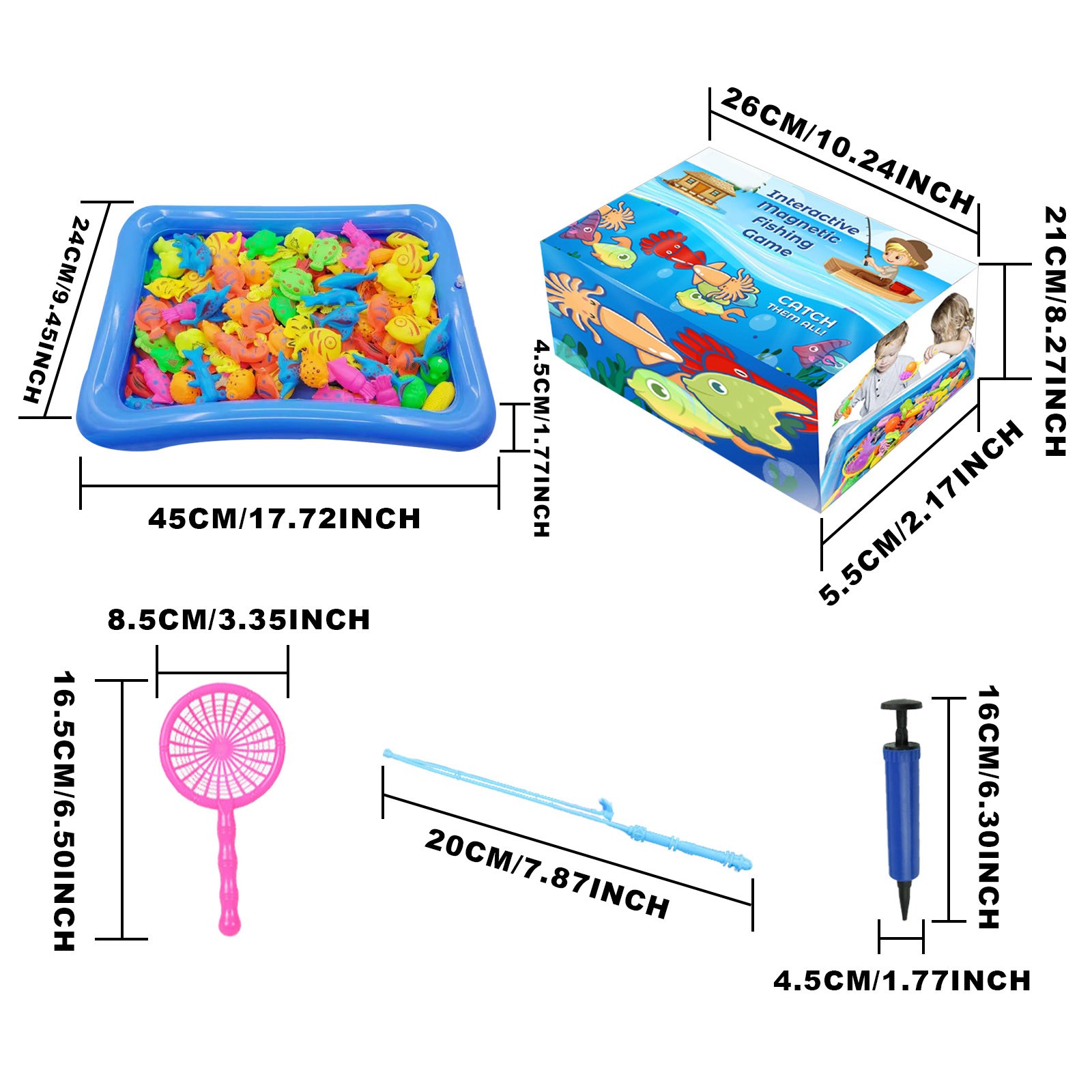 WANGJIAOID Interactive Fishing Game Set For Kids Toddler Early Learning WANGJIAOID Interactive Fishing Game Set For Kids Toddler Early Learning