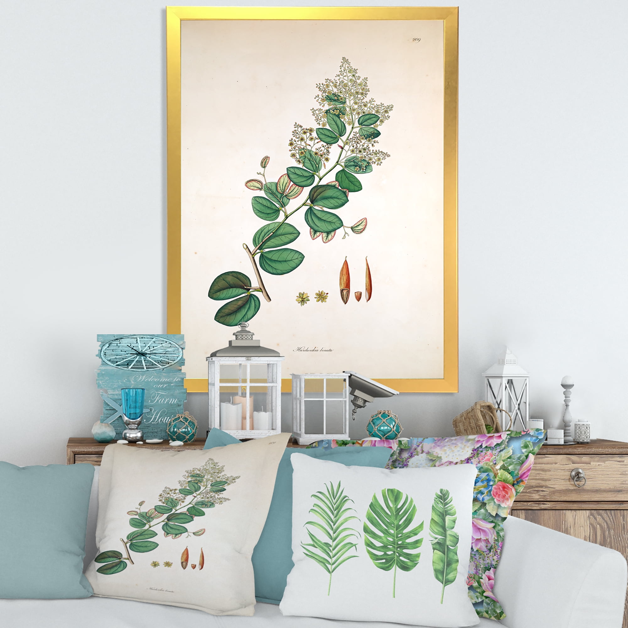 Designart 'Ancient Botanicals XIII' Farmhouse Framed Art Print