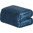 thumbnail image 2 of Décor&More HomeEssentials Extra Heavy and Plush Chevron Braided Queen Size Microplush Jacquard Blanket (86" x 86") - Navy, 2 of 2