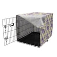 thumbnail image 3 of Tea Party Dog Crate Cover, Striped Teapots Cups Silhouettes Classical Calligraphy Pattern, Easy to Use Pet Kennel Cover for Medium Large Dogs, 35" x 23" x 27", Pale Yellow Lavender, by Ambesonne, 3 of 6