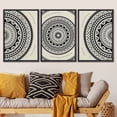 thumbnail image 2 of PixonSign Framed Canvas Print Wall Art Set Geometric Indian Mandala Polygon Pattern Abstract Shapes Illustrations Modern Art Minimalism Decorative for Living Room, Bedroom, Office - 24"x36"x3 Black, 2 of 5