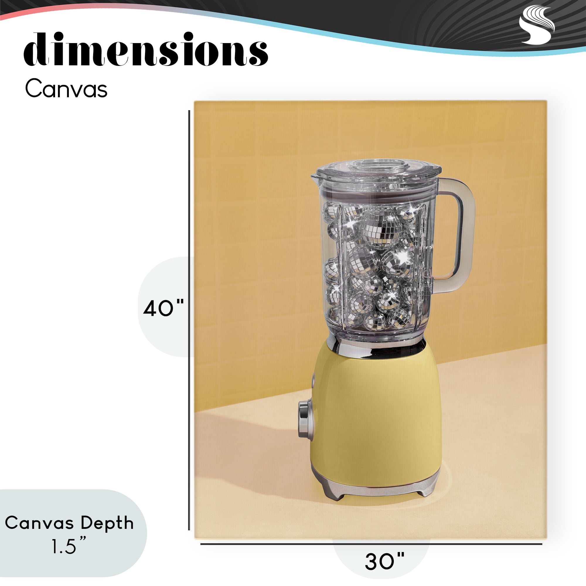 Stupell Industries Disco Drink Blender over Yellow Canvas Wall Art, design by LISH Creative