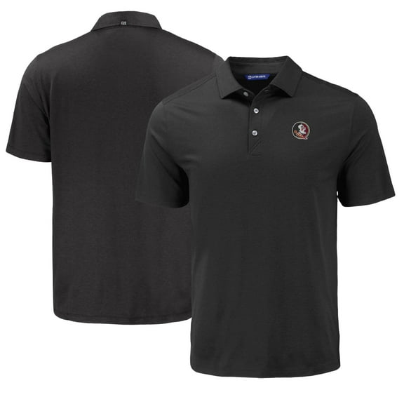 Men's Cutter & Buck Black Florida State Seminoles Coastline Epic Comfort Eco Recycled Polo