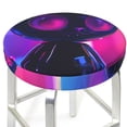 thumbnail image 3 of Picia Neon Toy Cat Reflections Pattern Round Stool Covers Comfy Seat Covers Stretch Removable Washable Chair Slipcover Round Bar Chair Cushion Cover-12 inch, 3 of 7