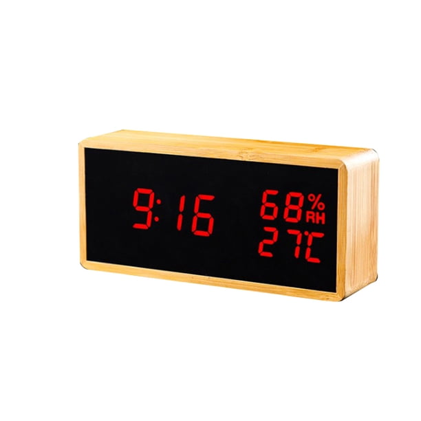 Led Digital De Madera Con Temperatura, Humedad, Control De Voz, Reloj, Habitación, Decoración Electrónica De Escritorio matsuzay HA039922-03
