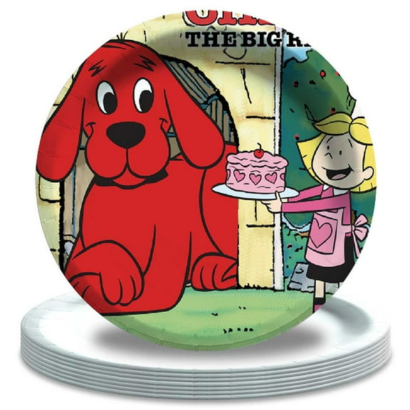 Clifford the Big Red Dog Paper Plates Birthday Decorations Party Supplies Tableware Disposable Dinnerware
