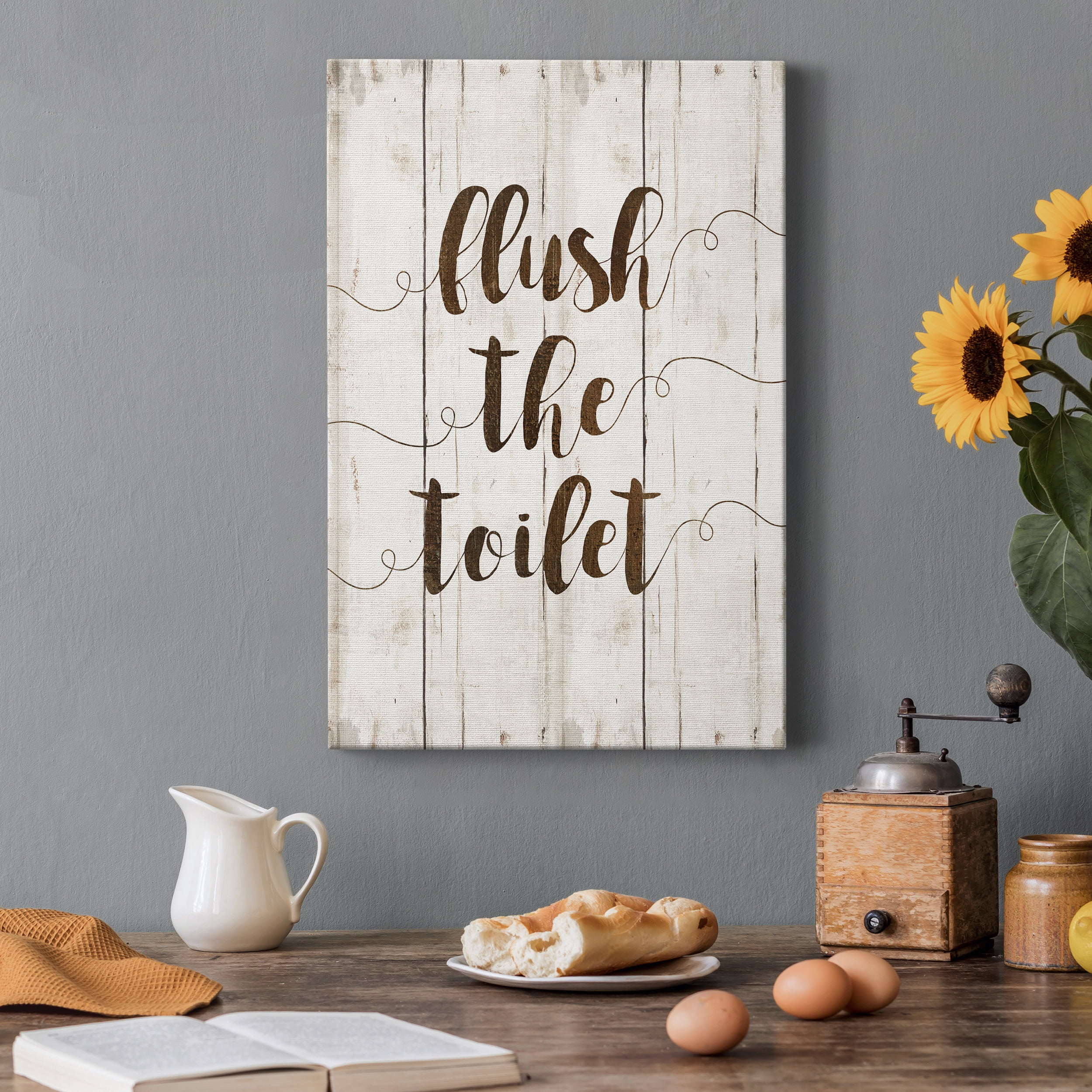 Flush The Toilet Premium Gallery Wrapped Canvas - Ready to Hang - 8 x 12