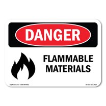 OSHA Danger Sign - Flammable Materials | Decal | Protect Your Business, Construction Site, Warehouse & Shop Area | Made in The USA