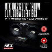 MTX Dual 12-Inch Loaded Subwoofer Enclosure Package with Amplifier and 4-Gauge Wiring kit