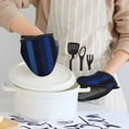 thumbnail image 6 of Non-Slip Mini Oven Mitts With Duck Beak Design Are Easy To Take Off And Wear And Easy To Hang For Oven Pot Tripod Barbecue Casserole Darkblue Stripe_3 1 Pc, 6 of 7