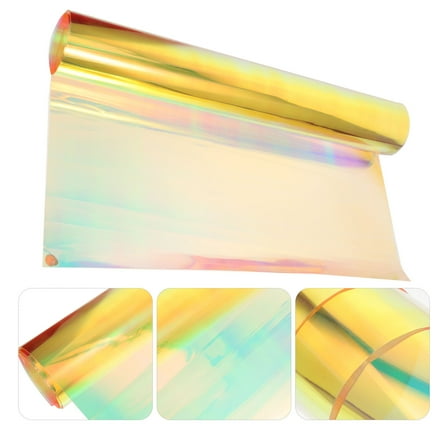 UPOUART 1 Sheet Iridescence Film Fabric Golden for Iridescent Sheet PVC 95X0.3937in
