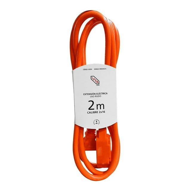 Extensión Eléctrica Iusa Uso Rudo 2 M Anaranjado 619345