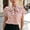Red, variant on Bow Women’S Blouses Short Sleeve Polka Dot Work Tops Business Summer Pullover Halter Slim Fit Shirts