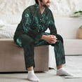 thumbnail image 6 of Halloween Costumes Mens Pajamas Set, Halloween Cold Flame Knight Halloween Pajamas Button Down Long Sleeve Loungewear Halloween Sleepwear Pjs sets for Men, 6 of 7