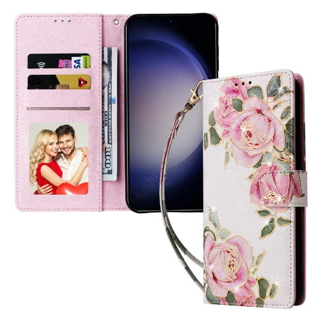 FOXDOCK Floral Wallet Phone Case for Google Pixel 10 Pro XL , PU Leather Flip Case with Card Slots, Shockproof Kickstand Folio Cover