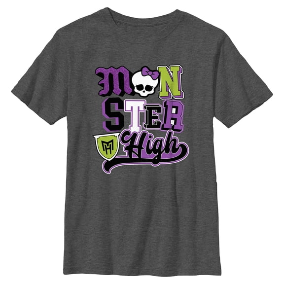 Boys Monster High Collegiate Collage Logo T Shirt