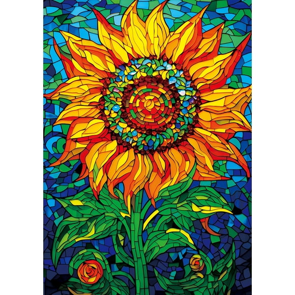 Rompecabezas Bgraamiens con forma de girasol de cristal, 1000 piezas