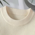 thumbnail image 7 of AWZXDE Men's Fall Winter Crewneck Oversized Fashion Minimalist Student Color Block Knit Sweater Pullover Top White,M, 7 of 7