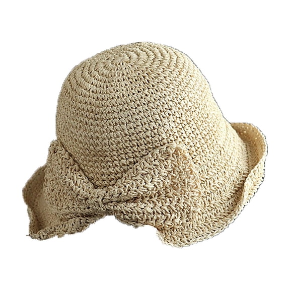 AirLoni Sun Hats For Women Woven Straw Material Wide Brim Foldable Hat Breathable Lightweight Soft Texture UV Protection Casual Vacation Travel Beach Hats Beige,A